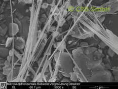 REM-Bild Tremolit-Asbest in Magnesit | © CRB Analyse Service GmbH